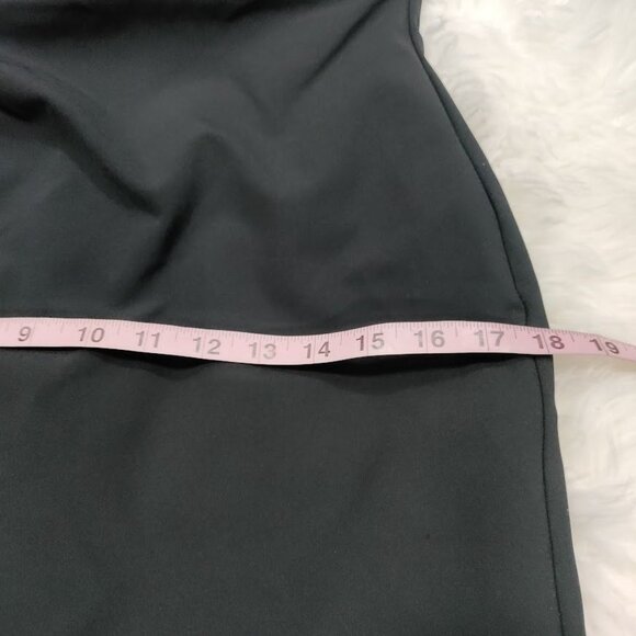 Zara Woman Basic Black Drape Neck Cap Sleeve Sheath Dress Women's Size Large - Picture 11 of 13